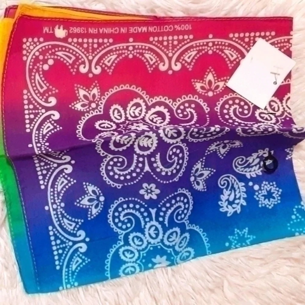 Classic Paisley Print Sherbert Tie-Dyed Bandana